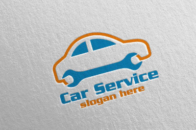 Car Service Logo with Car and repair Concept 14