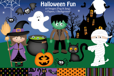 Halloween clipart, Halloween graphics &amp; illustrations