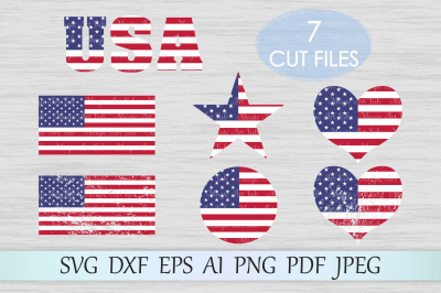 American flag SVG, DXF, EPS, AI, PNG, PDF, JPEG