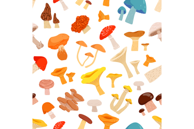 Seamless pattern with mushrooms