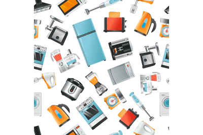 Vector seamless pattern with Household appliances