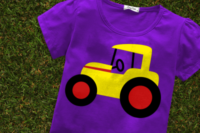 Cute Farm Tractor | SVG | PNG | DXF