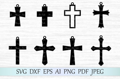 Cross earrings SVG, DXF, EPS, AI, PNG, PDF, JPEG