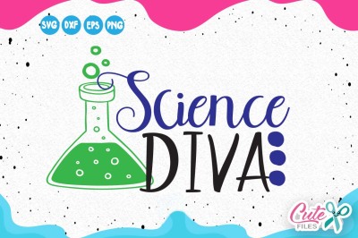 Science diva svg, science class, back to school