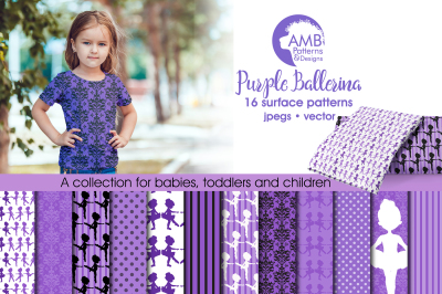 Purple Ballerina patterns, Purple Ballerina Silhouette papers AMB-1949