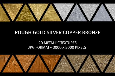 Rough Gold Silver Copper Bronze