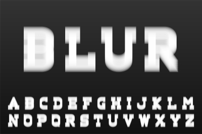 White latin letters - blur font