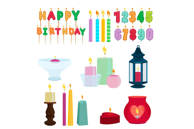 Funny colored candles for birthday party