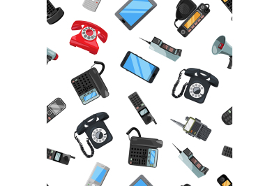 Seamless pattern of different telephones