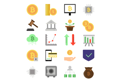 Pictures set of different symbols of finance and business