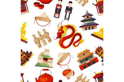 Seamless patterns with elements of traditional china culture