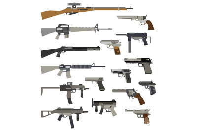 Different automatic weapons