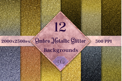 Ombre Metallic Glitter - 12 Image Set