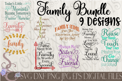 Family SVG Bundle 9 Designs