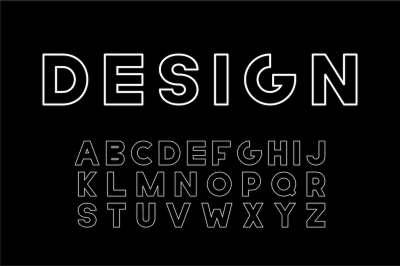 Vector designer font - bold letters.