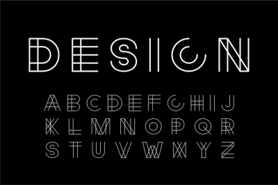 Linear designer creative font