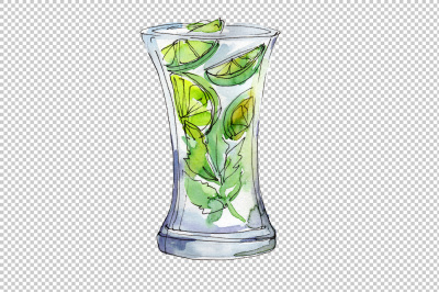 Ice tea PNG watercolor set