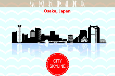 Osaka Vector Skyline, Osaka SVG, Japan Vector Skyline
