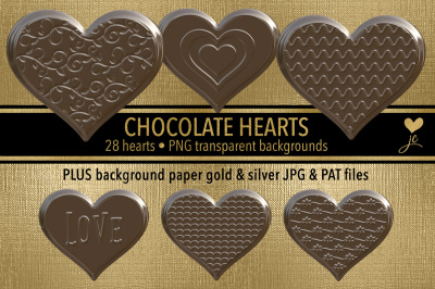 Chocolate Hearts Clipart Set