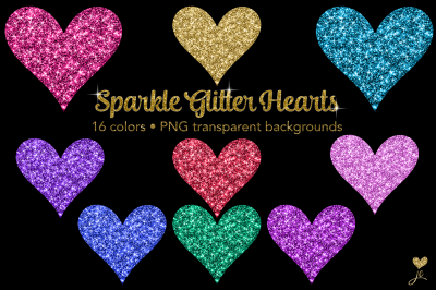 Sparkle Glitter Hearts