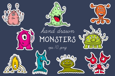 Cute monsters set