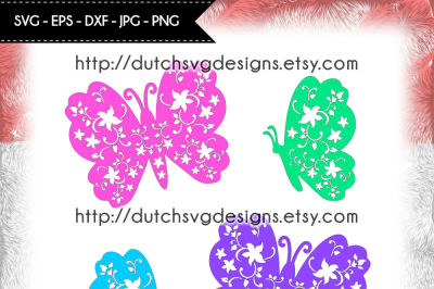 2 Butterfly cutting files / butterfly svg