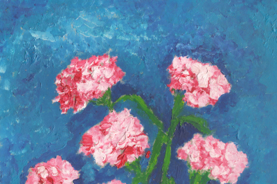 Carnation flowers. Oil on canvas.