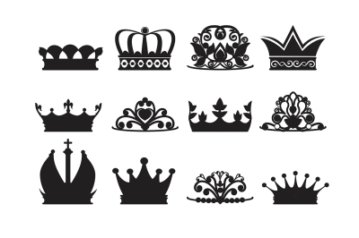 Silhouette of diadems and crowns