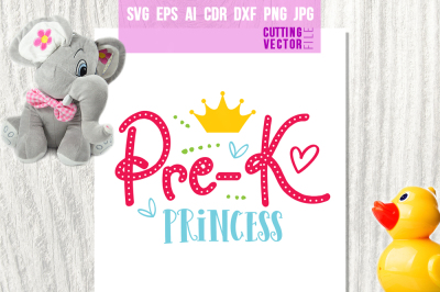 Pre - K Princess - svg, eps, ai, cdr, dxf, png, jpg