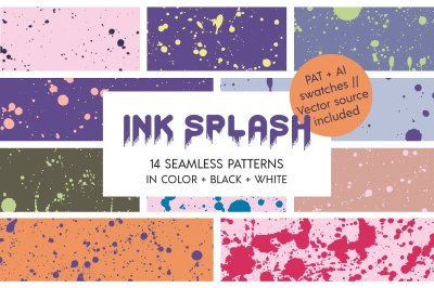 Ink Splash Seamless Patterns