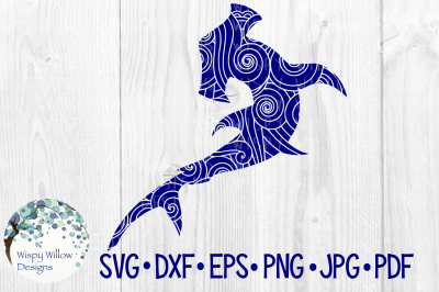 Download Hammerhead Shark Sea Animal Swirl Zentangle Cut File Free New Love Svg Design For Cericut