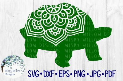 Land Turtle Mandala&2C; Reptile Animal Cut File