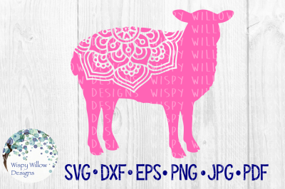 Sheep Mandala, Farm Animal Cut File