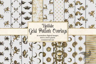 Heraldic Gold Pattern Overlays