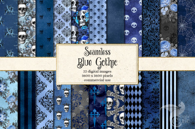 Seamless Blue Gothic Digital Paper