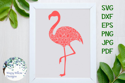 Flamingo Floral Mandala, Animal SVG/DXF/EPS/PNG/JPG/PDF