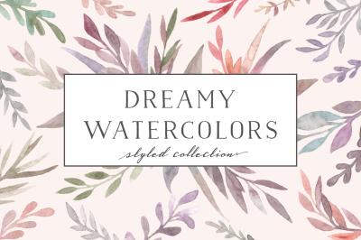 Watercolor flora. Dreamy collection