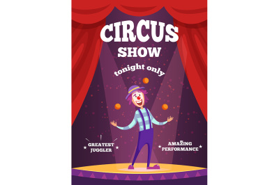 Invitation poster for circus show or magicians performance