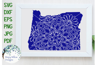 Oregon OR State Floral Mandala SVG/DXF/EPS/PNG/JPG/PDF