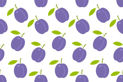 Seamless pattern with Plums