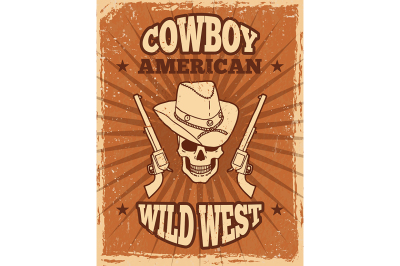 Vintage poster of wild west theme