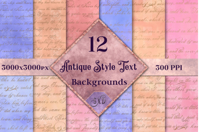 Antique Style Text Backgrounds - 12 Image Set