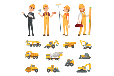 Male and female characters of builders 