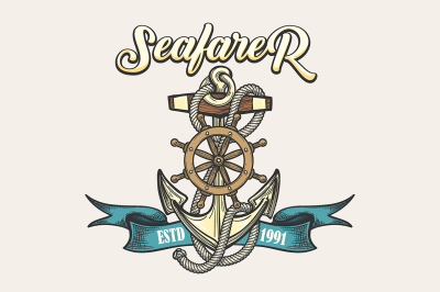 Seafarer Emblem in Tattoo style