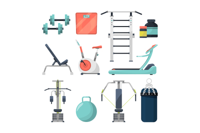 Different fitness items for gym