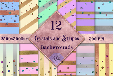 Crystals and Stripes - 12 Background Images