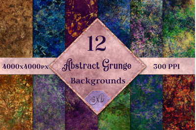 Abstract Grunge - 12 Images with a Hint of Gold