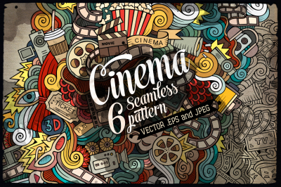 6 Cinema Seamless Patterns