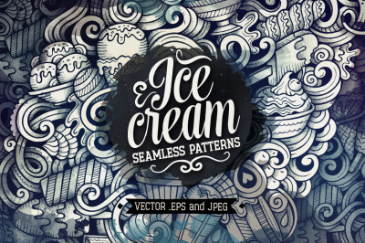 Ice Cream Doodles Graphics Patterns