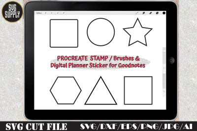 Basic Shape Procreate Brush/Stamp &Digital Sticker for Digital Planner